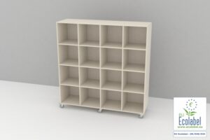 Kubus reol 16 rum m. bagbeklædning