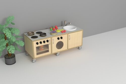 Legekøkken - 3 rum - vaskemaskine